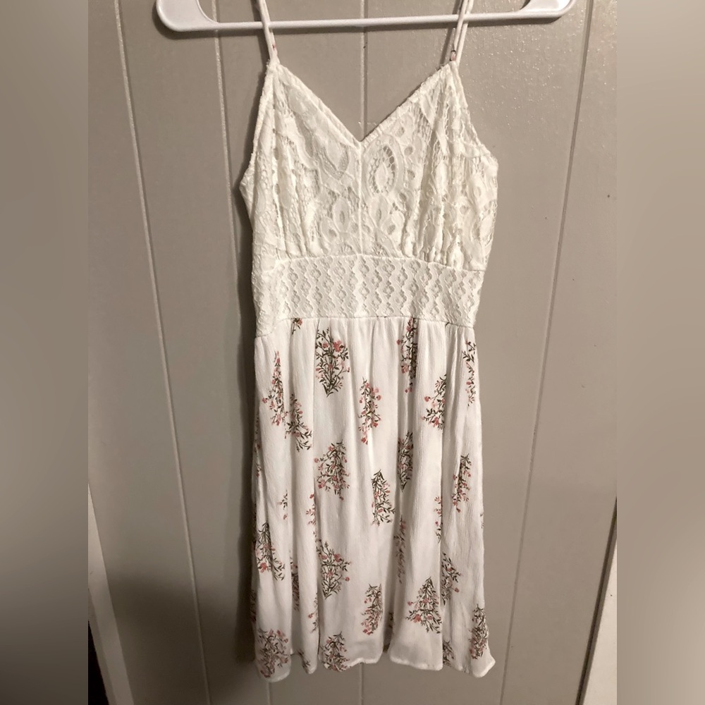 White Lace Floral Dress